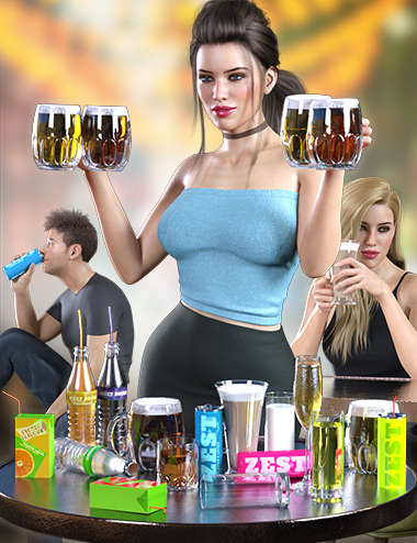 Z Drinks Aplenty Props and Poses for Genesis 8 by: Zeddicuss, 3D Models by Daz 3D
