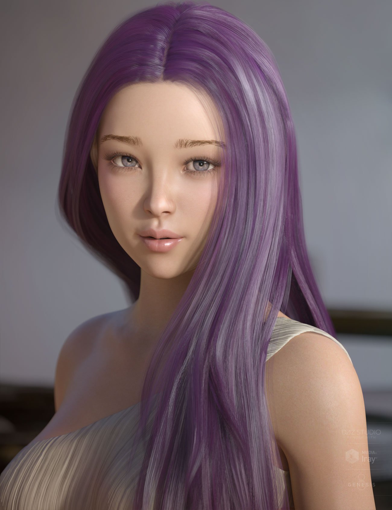 Neve Hair for Genesis 3 and 8 Females by: AprilYSH, 3D Models by Daz 3D