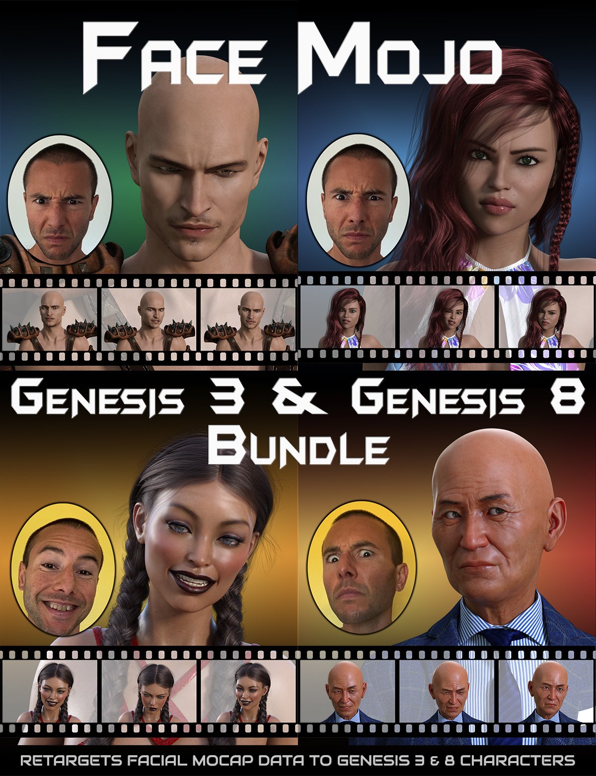 Face Mojo - Facial MoCap Retargeting - Genesis 3 and 8 Bundle by: LayLo 3D, 3D Models by Daz 3D