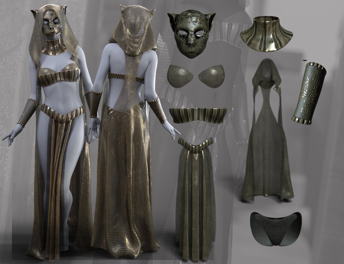 dForce CB Hekau for Genesis 8 Females by: CynderBlue, 3D Models by Daz 3D