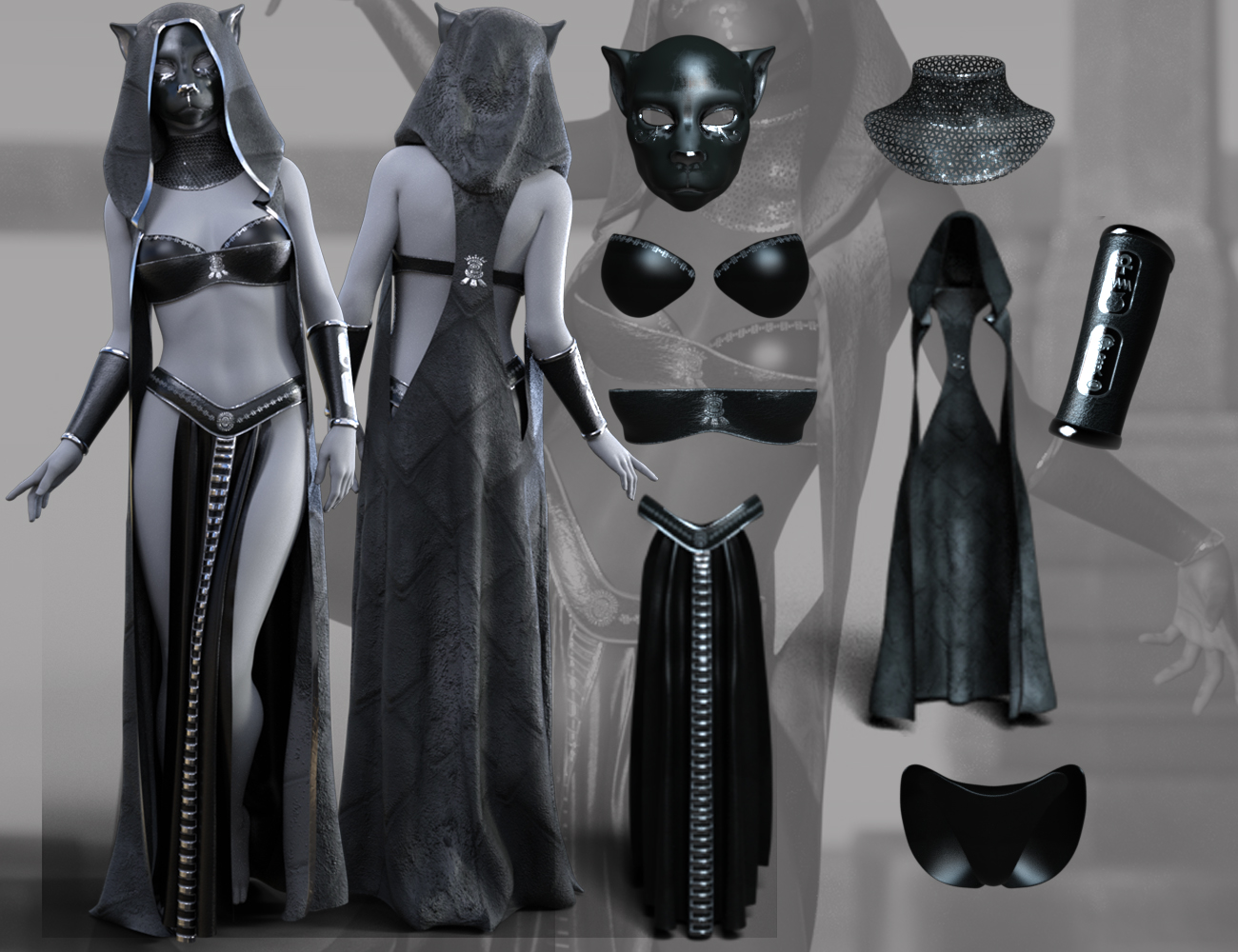 dForce CB Hekau for Genesis 8 Females by: CynderBlue, 3D Models by Daz 3D