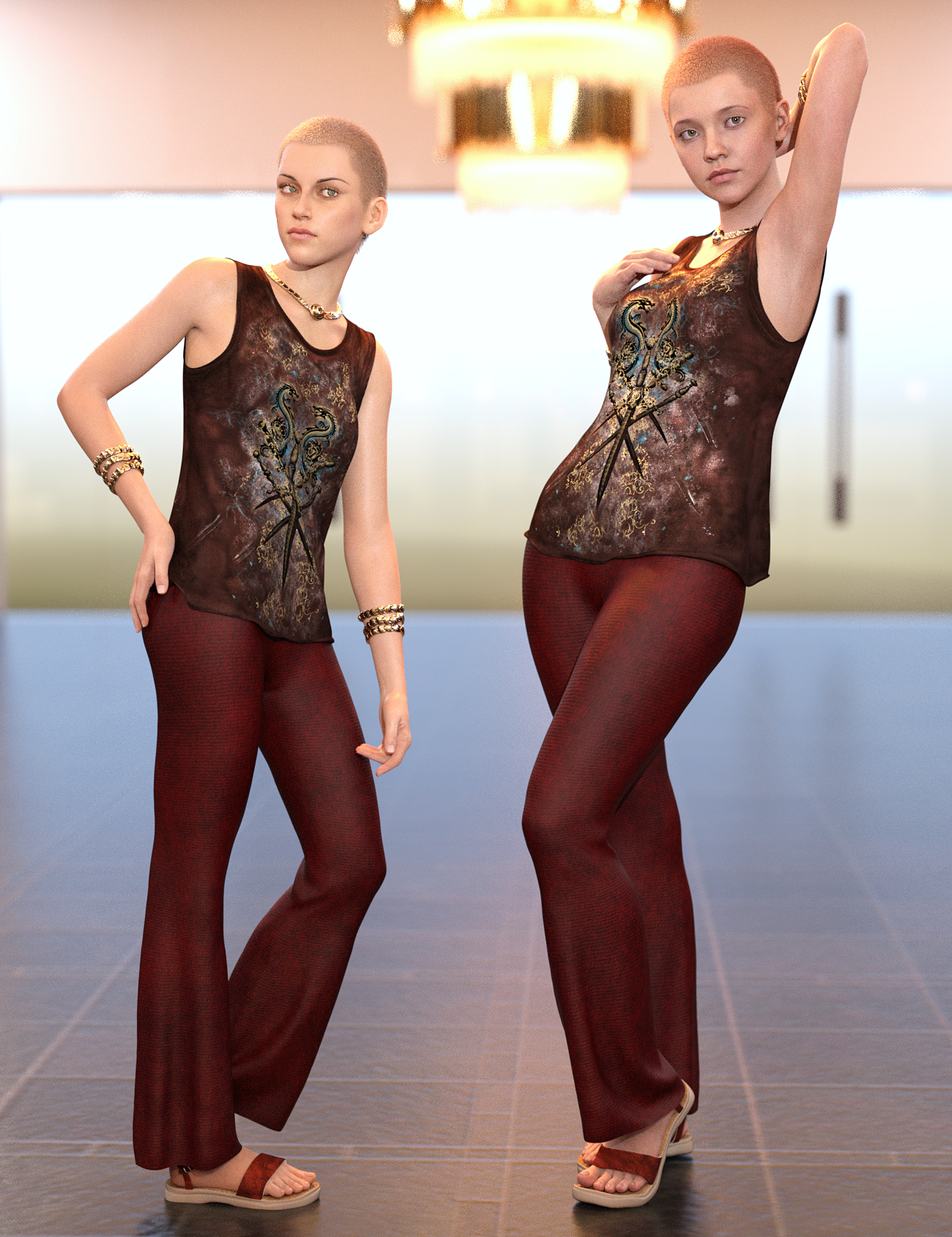 dForce Keep Cool Outfit for Genesis 8 Female(s) by: Vyusur, 3D Models by Daz 3D