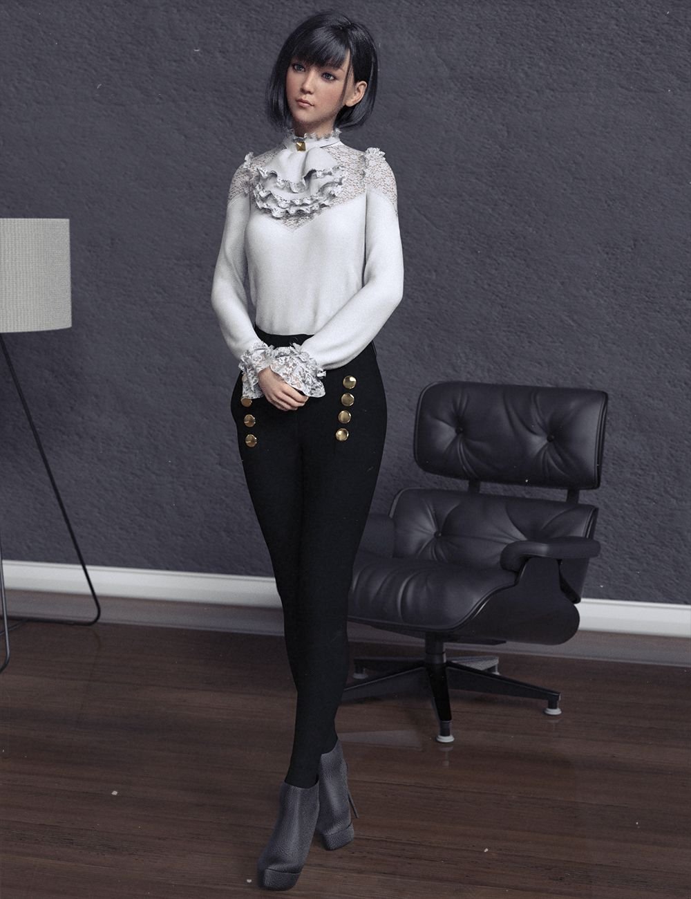 dForce Kaoru Outfit for Genesis 8 Females by: Beautyworks, 3D Models by Daz 3D