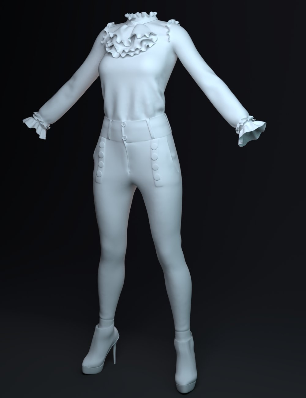 dForce Kaoru Outfit for Genesis 8 Females by: Beautyworks, 3D Models by Daz 3D