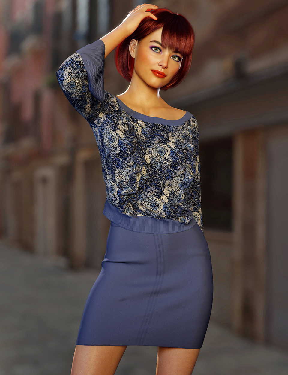 dForce Jenna Outfit for Genesis 8 Females by: Nelmi, 3D Models by Daz 3D