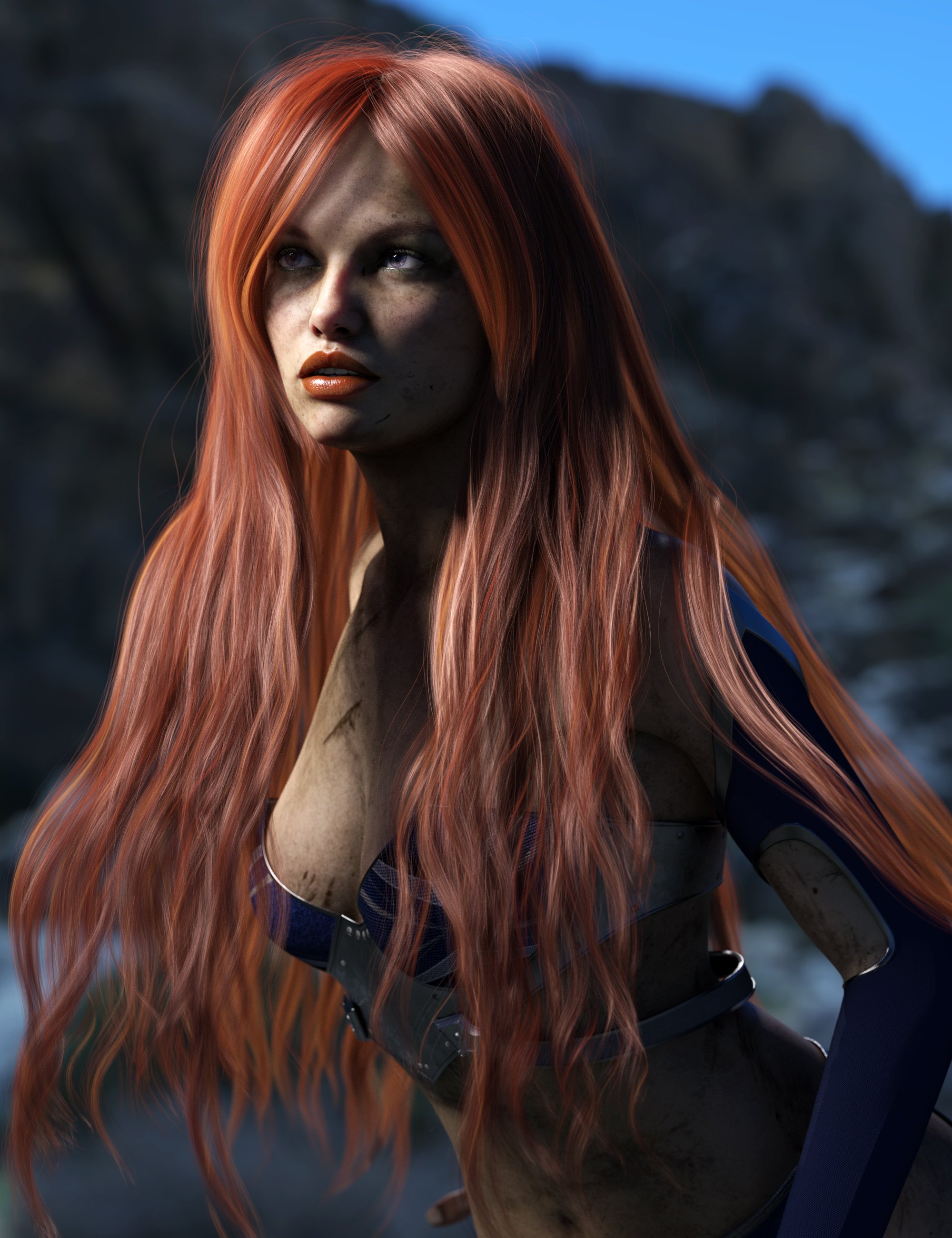 Turbulent Long Hair for Genesis 3 and 8 Females by: outoftouch, 3D Models by Daz 3D