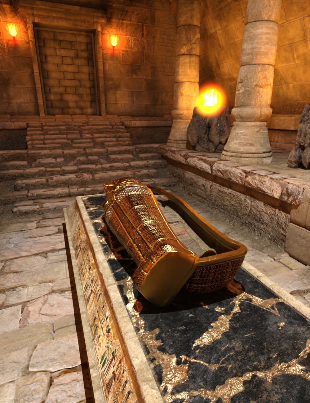 Egyptian Tomb Scene and Props