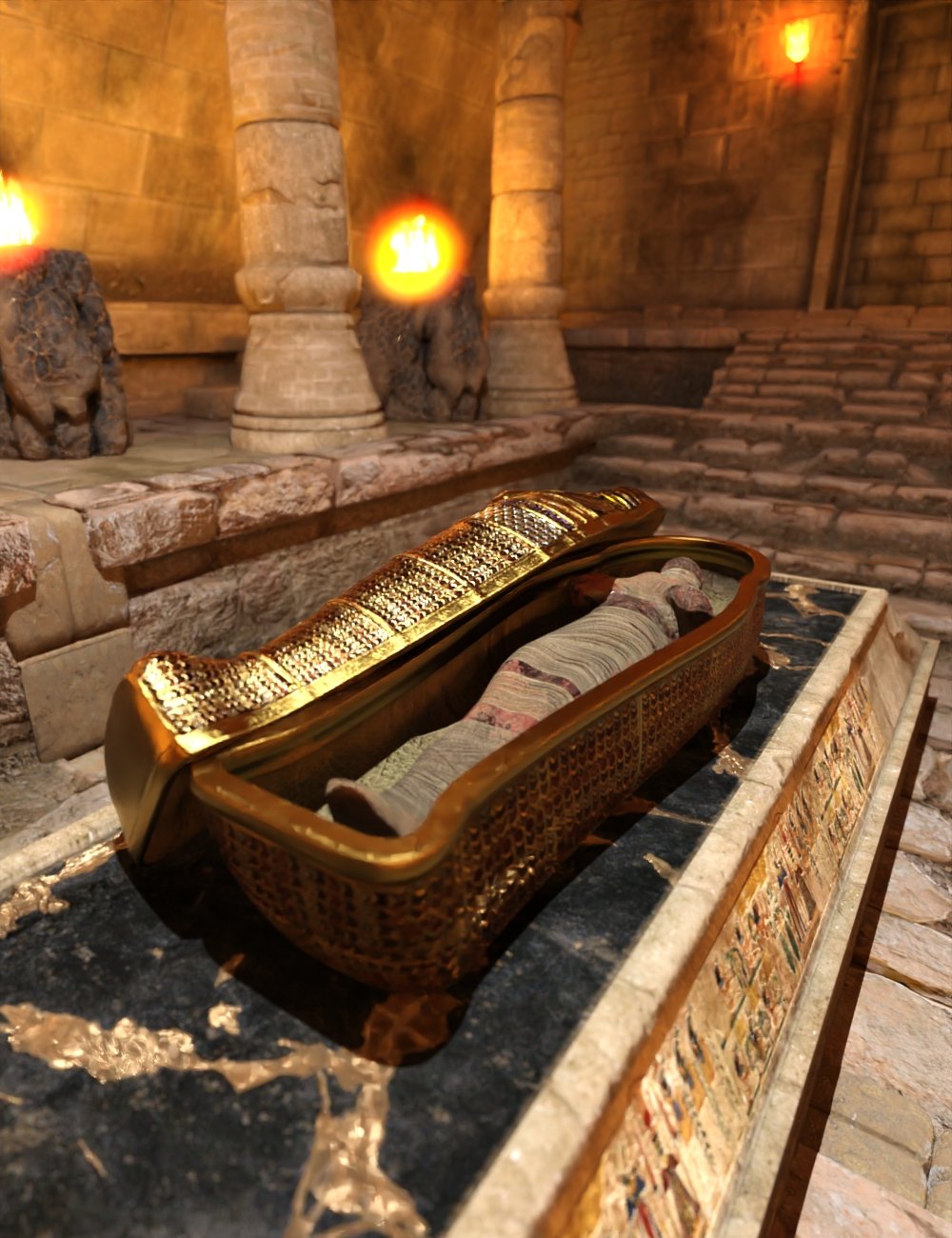 Egyptian Tomb Scene and Props Egyptian Tomb Scene and Props by: Sixus1 Media, 3D Models by Daz 3D