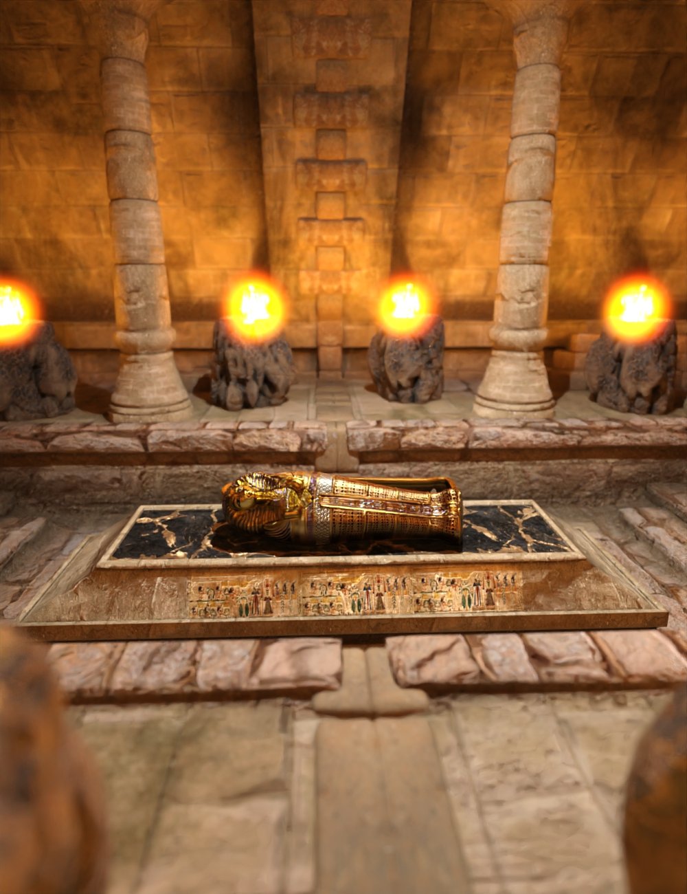 Egyptian Tomb Scene and Props by: Sixus1 Media, 3D Models by Daz 3D