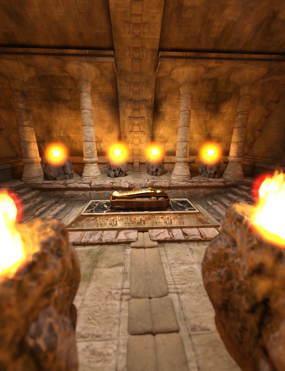 Egyptian Tomb Scene and Props by: Sixus1 Media, 3D Models by Daz 3D