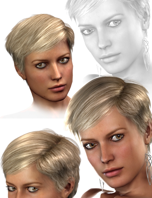 Gloria Short Hairstyle by: Neftis3D, 3D Models by Daz 3D