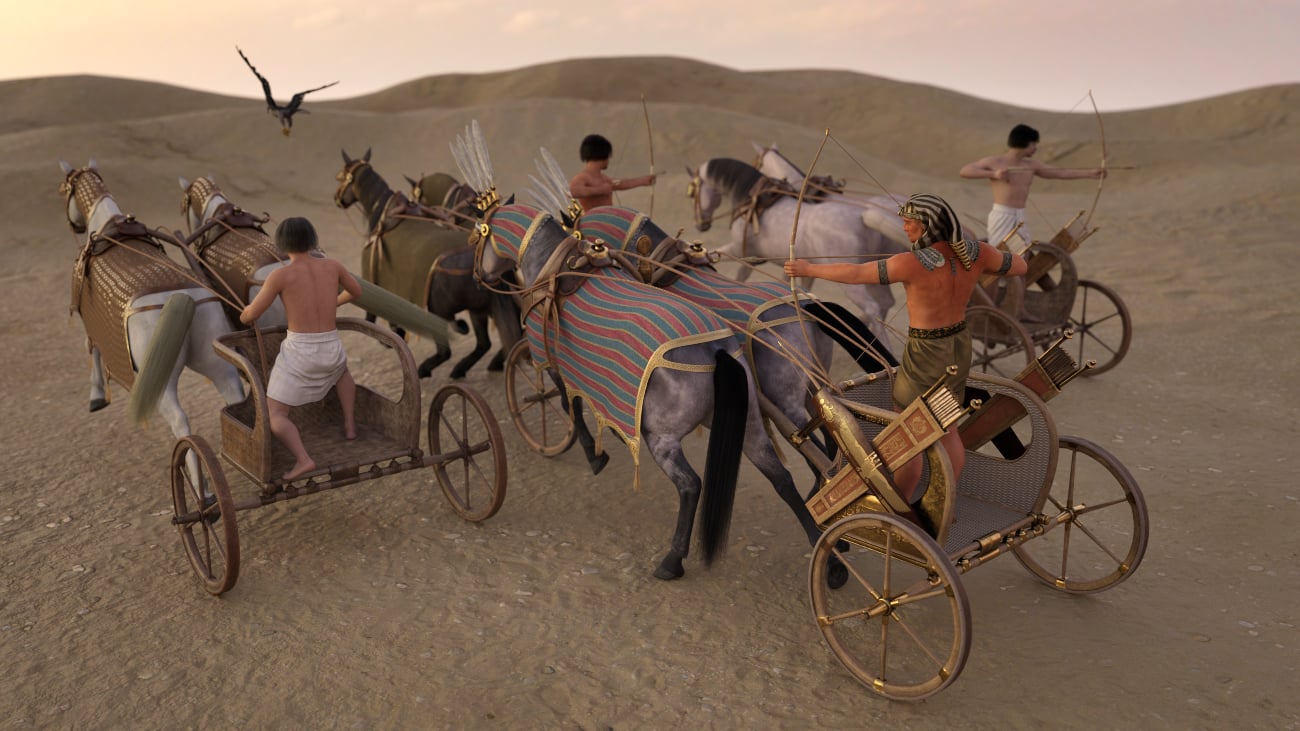 Egyptian Chariot Warfare for Daz Horse 2 by: Deepsea, 3D Models by Daz 3D