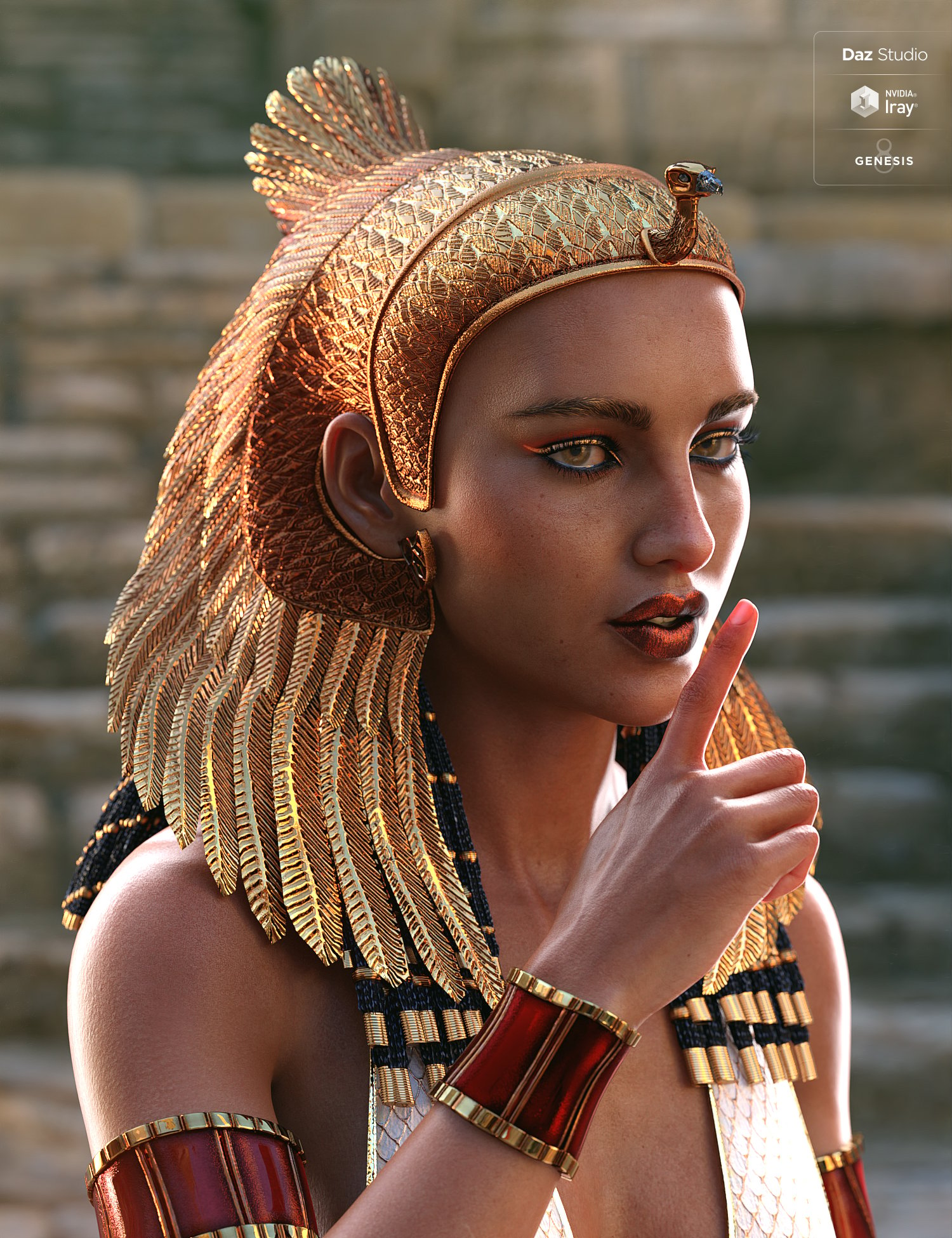 Hemet-nisut Hair and Accessories for Genesis 8 Female by: Arki, 3D Models by Daz 3D