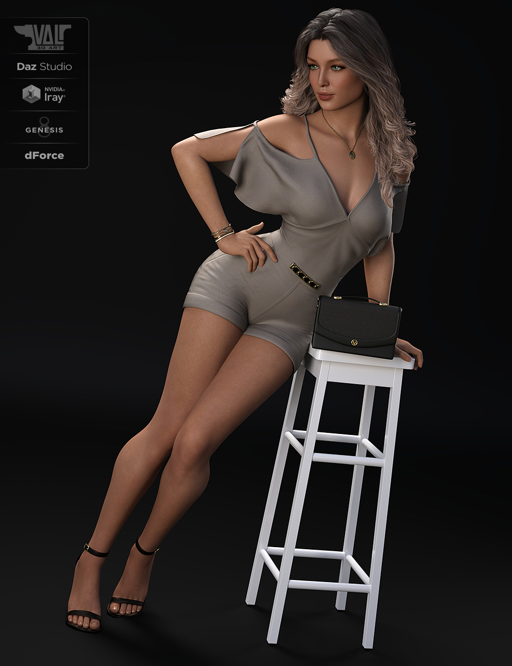 dForce Axya Casual Outfit for Genesis 8 Females by: Val3dart, 3D Models by Daz 3D