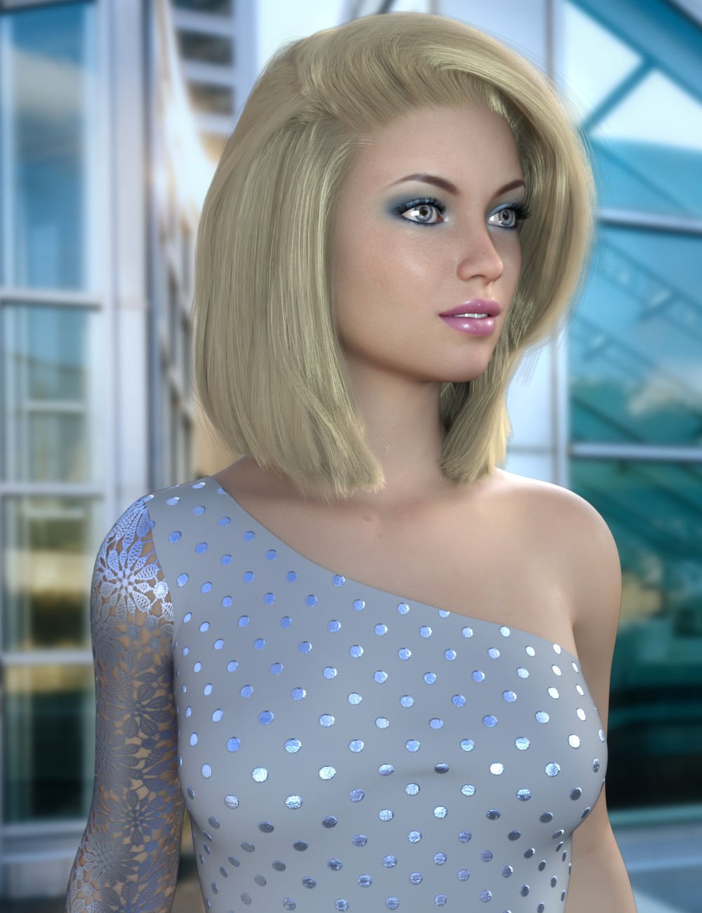 dForce Maureen Hair for Genesis 8 Females by: DerelictMonsterPropschick, 3D Models by Daz 3D