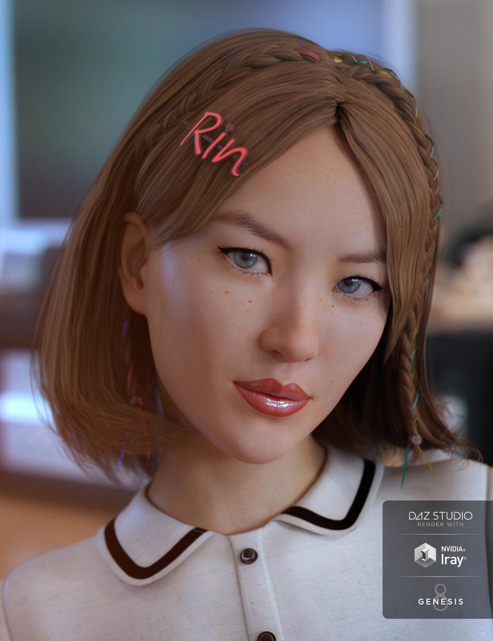 Rin Hair for Genesis 8 Females by: Crocodile Liu, 3D Models by Daz 3D