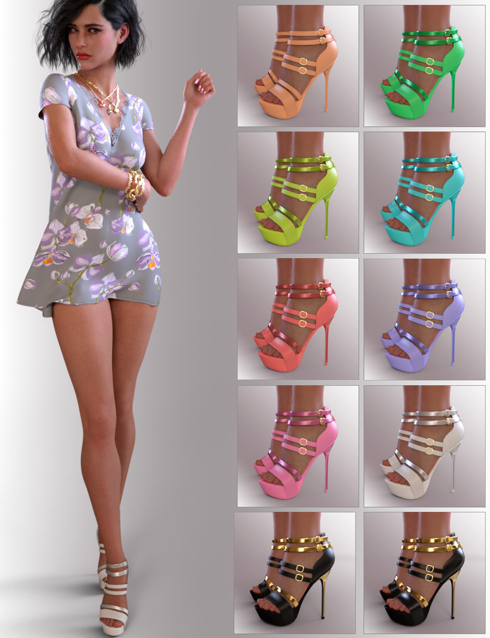 dForce Paula Candy Outfit for Genesis 8 Females by: OnnelArryn, 3D Models by Daz 3D