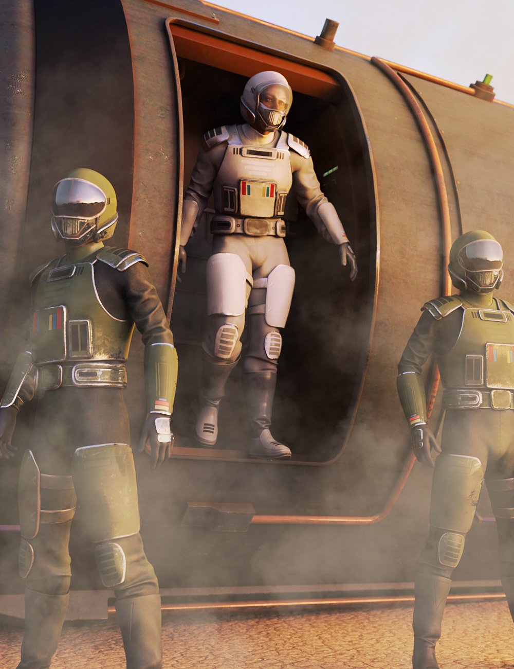 Sci-Fi Starship Pilot Outfit for Genesis 8 Males