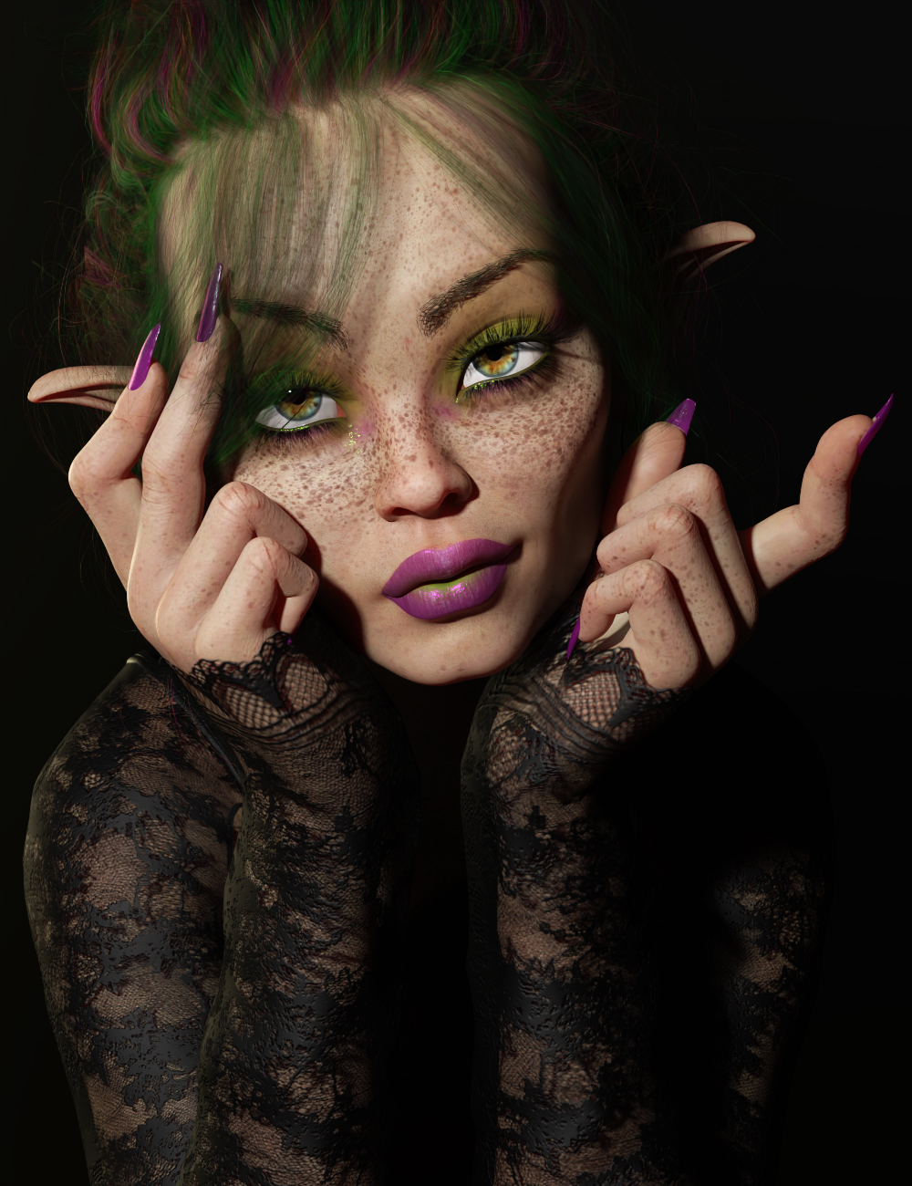 Faintly for Daisy 8 and Genesis 8 Female by: 3ansonHallowed Sylph, 3D Models by Daz 3D