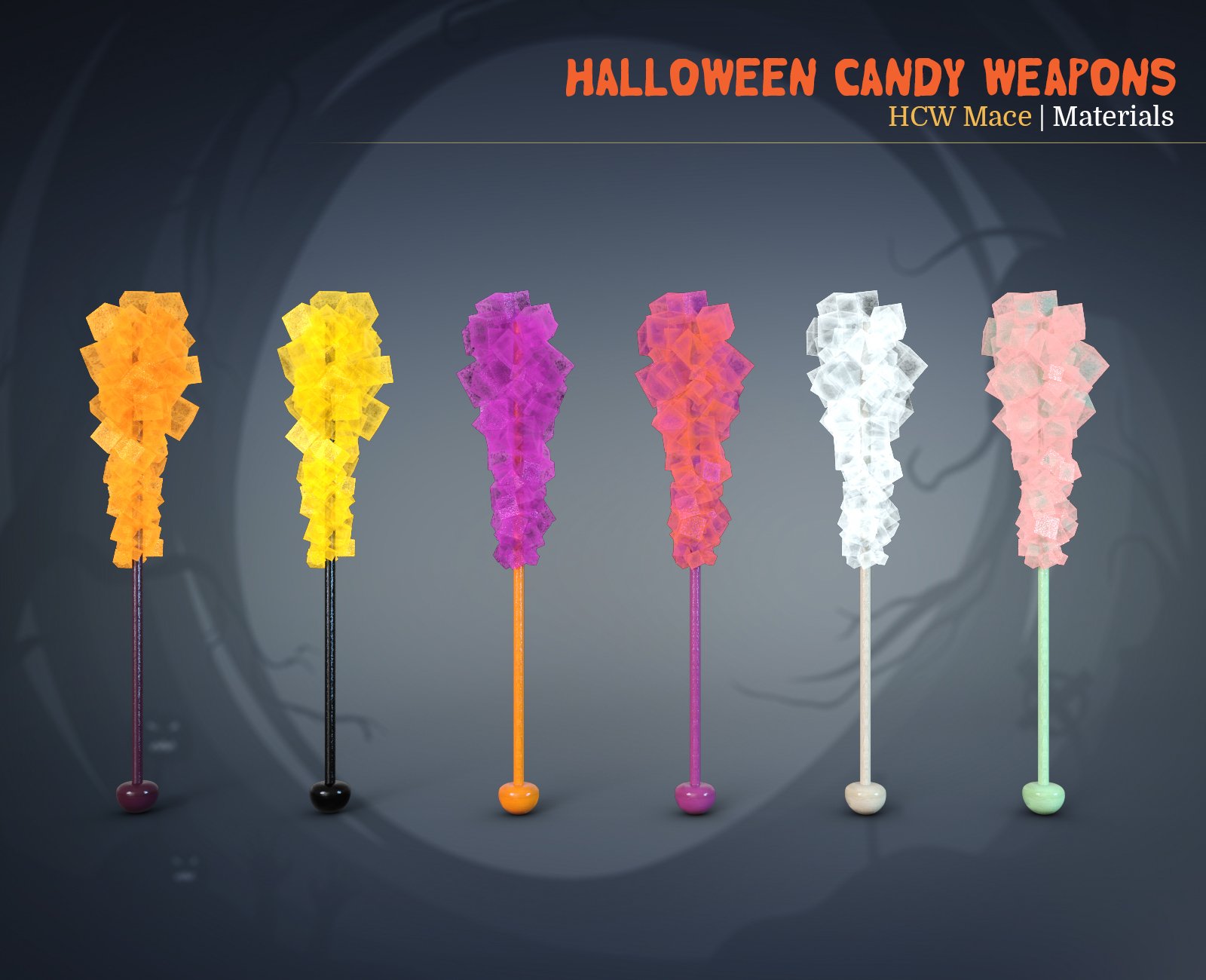 Halloween Candy Weapons for Genesis 8 Halloween Candy Weapons for Genesis 8 by: EsidFenixPhoenix, 3D Models by Daz 3D