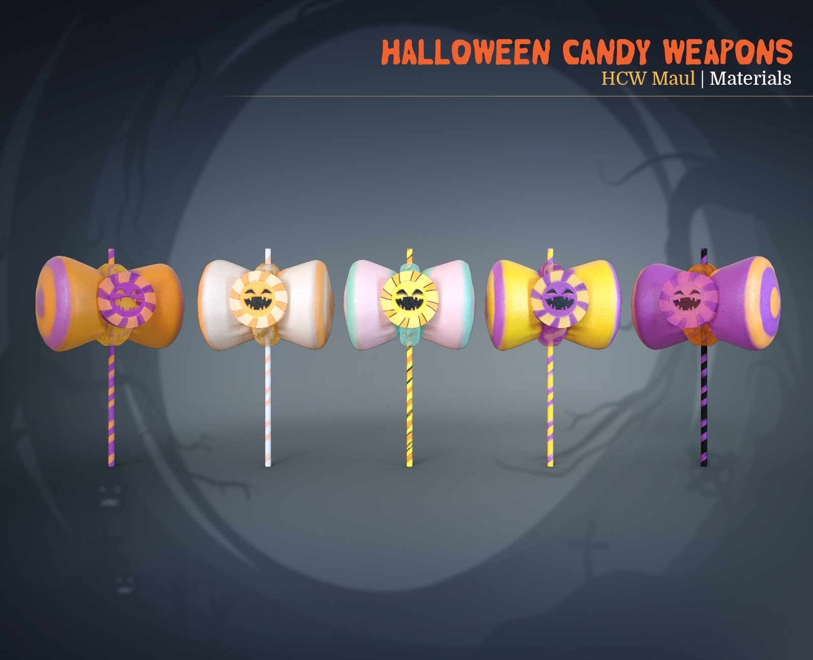 Halloween Candy Weapons for Genesis 8 by: EsidFenixPhoenix, 3D Models by Daz 3D