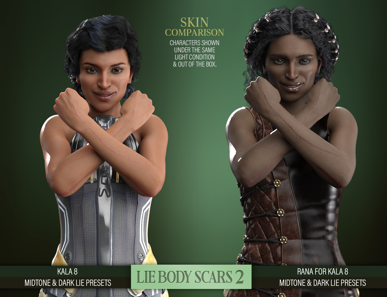 LIE Body Scars 2 for Genesis 3 and 8 Females by: FenixPhoenixEsid, 3D Models by Daz 3D