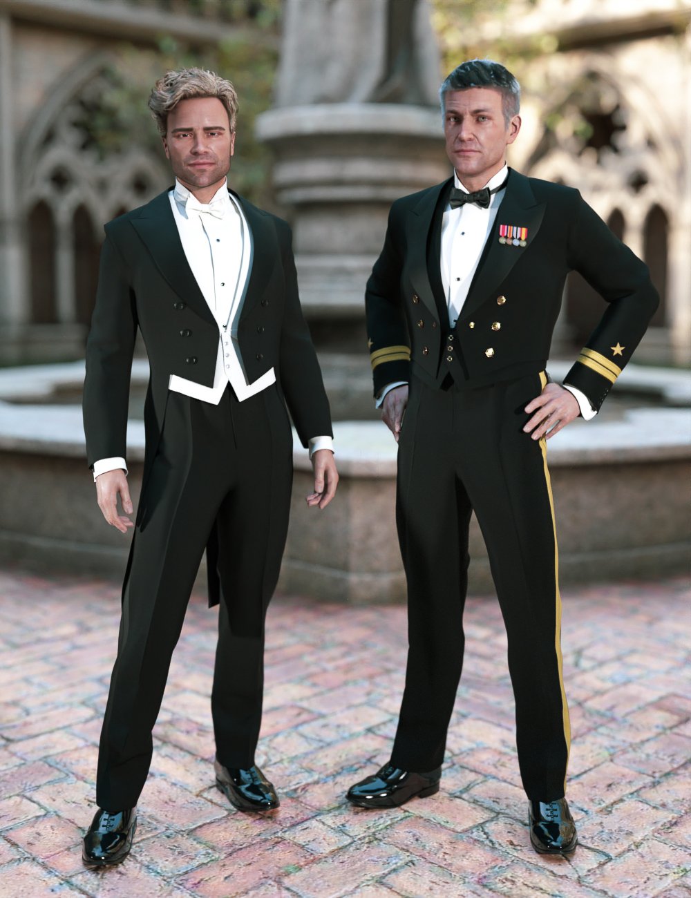 PRZ White Tie Outfit for Genesis 8 Male(s) by: Protozoon, 3D Models by Daz 3D