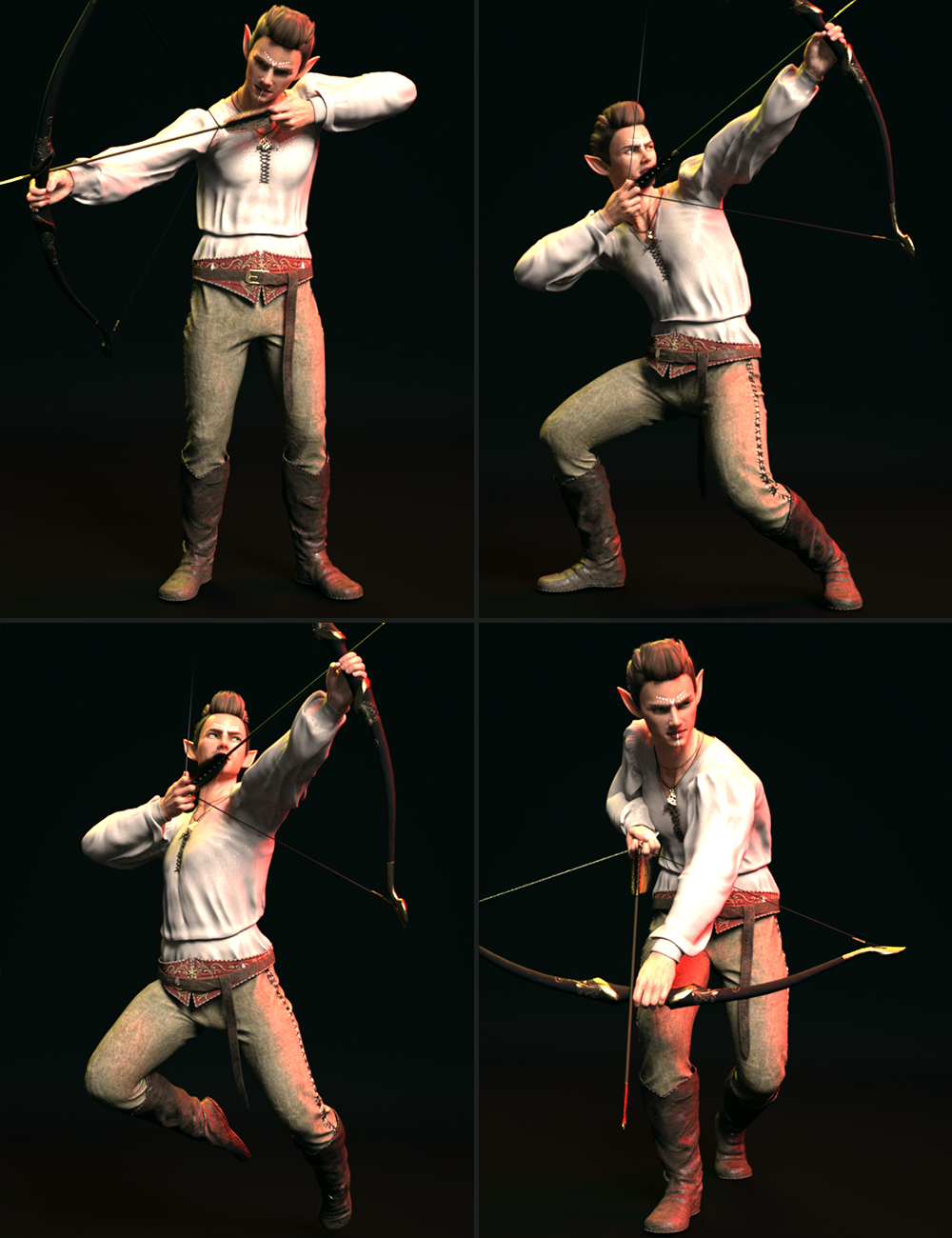 Unbroken Aim Archer Poses for Genesis 8 by: 3D Sugar, 3D Models by Daz 3D
