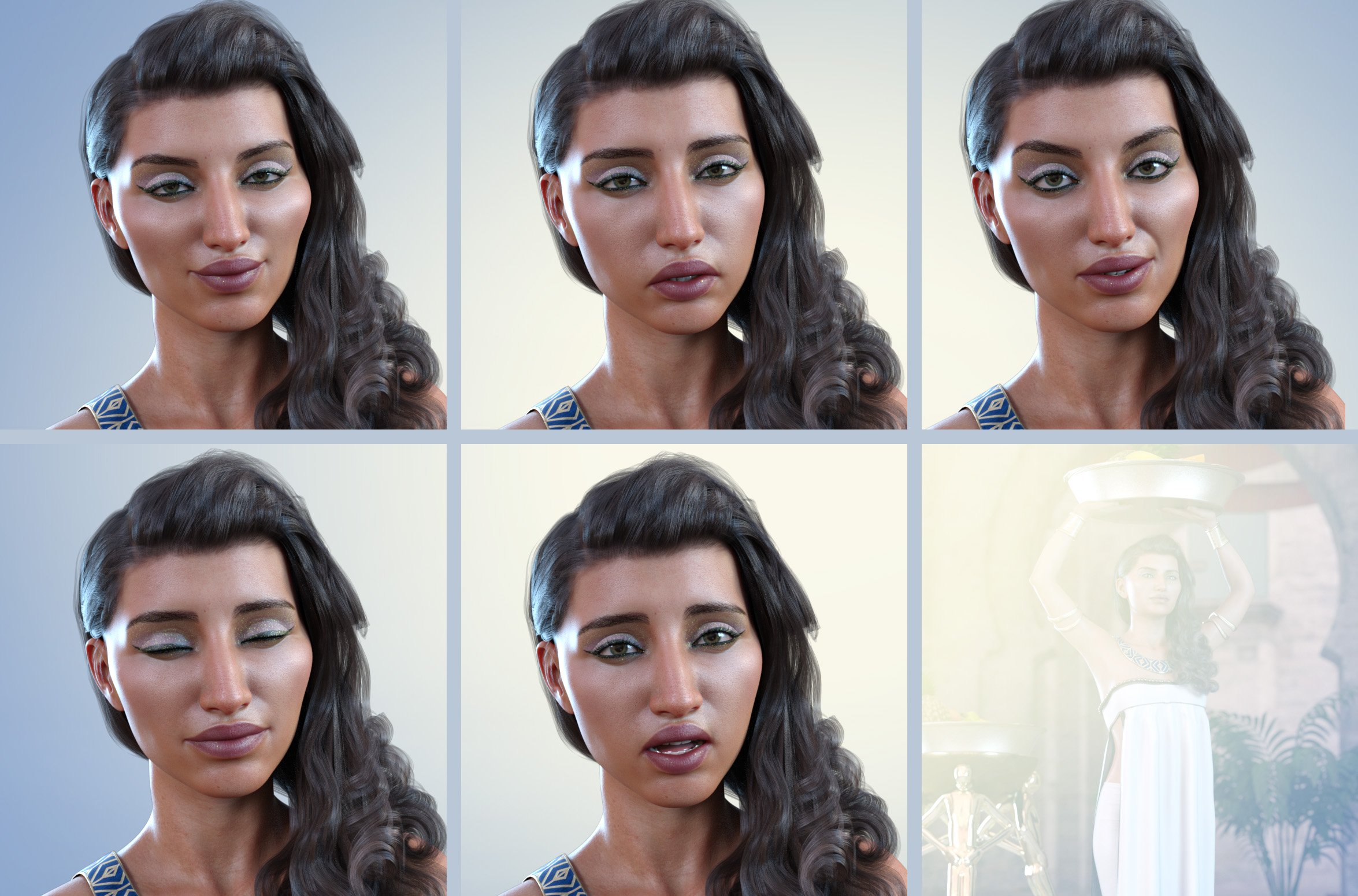 Z Royal Handmaiden Poses and Expressions for Khemsit 8 by: Zeddicuss, 3D Models by Daz 3D