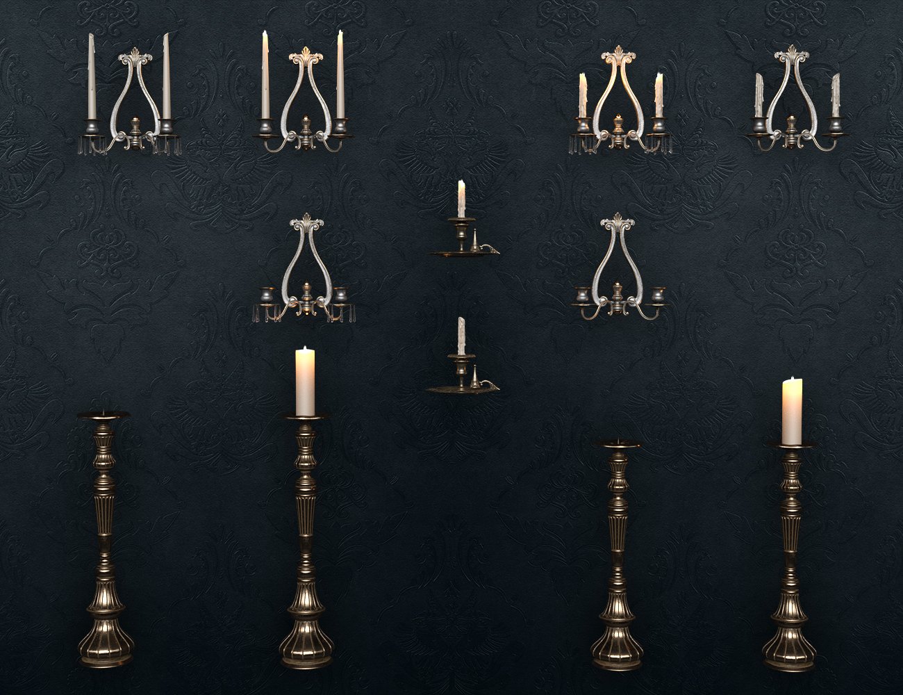 Vintage Candles by: LaurieS, 3D Models by Daz 3D