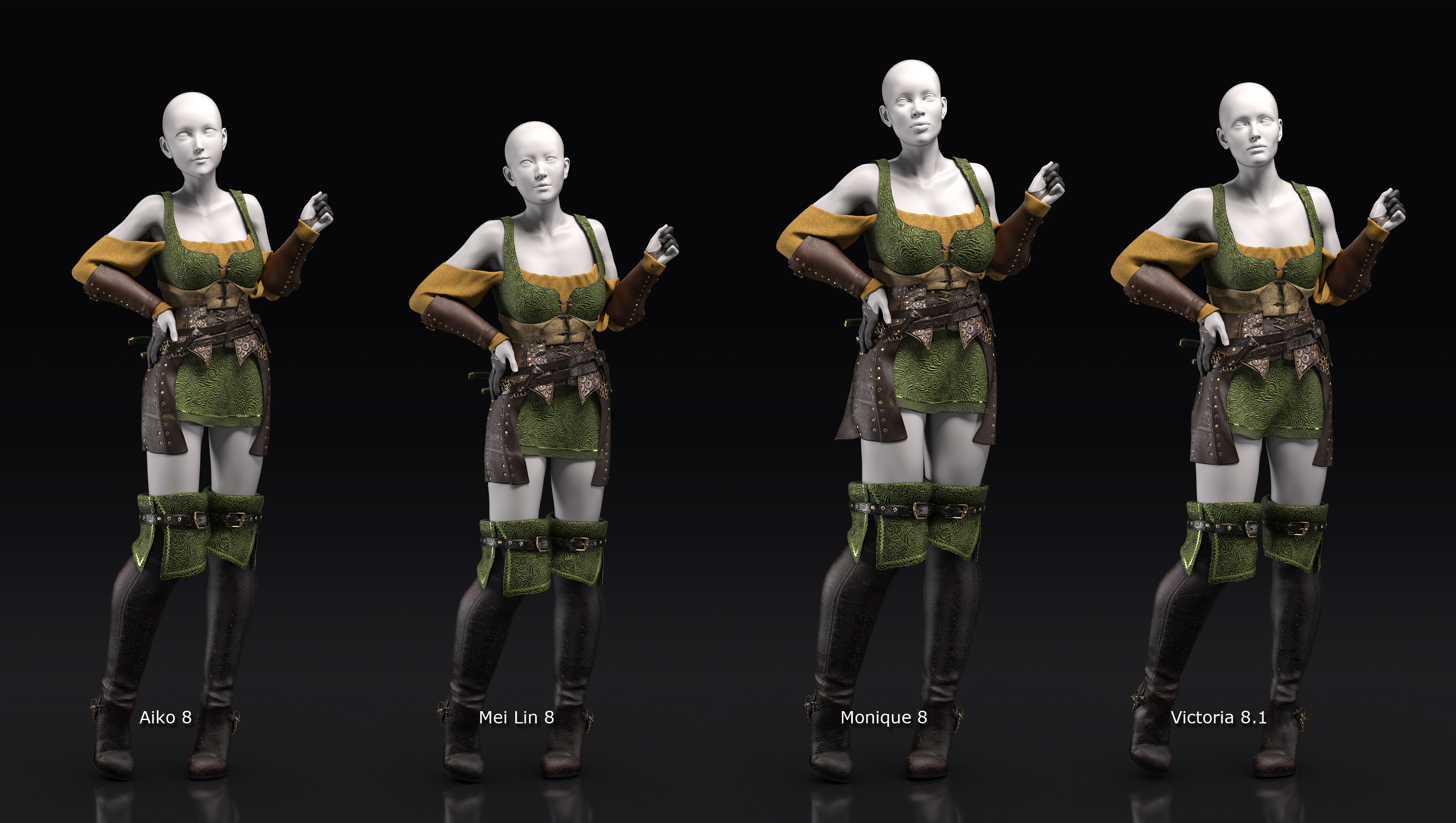 dForce White Raven Outfit for Genesis 8 Females by: Barbara BrundonMoonscape GraphicsSade, 3D Models by Daz 3D
