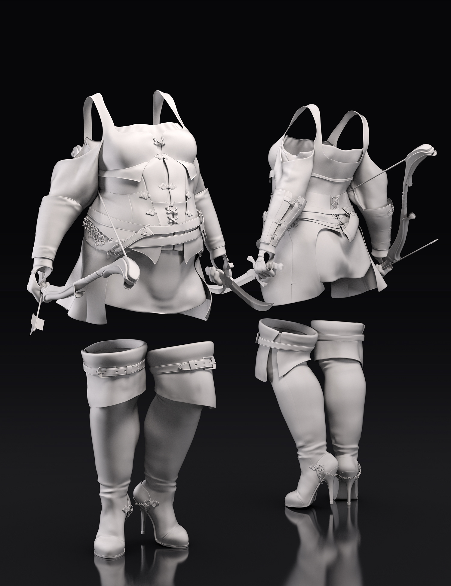 dForce White Raven Outfit for Genesis 8 Females by: Barbara BrundonMoonscape GraphicsSade, 3D Models by Daz 3D