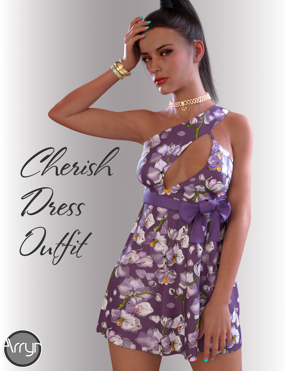 dForce Cherish Candy Dress for Genesis 8 Female(s) by: OnnelArryn, 3D Models by Daz 3D