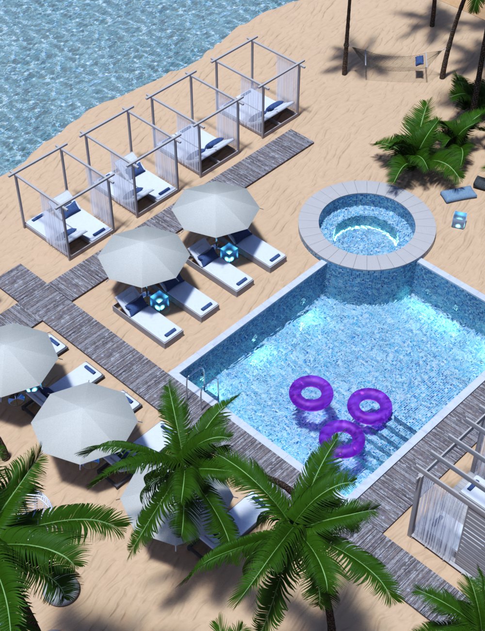 Island Beach Resort - Swimming Pool Area by: Modu8, 3D Models by Daz 3D