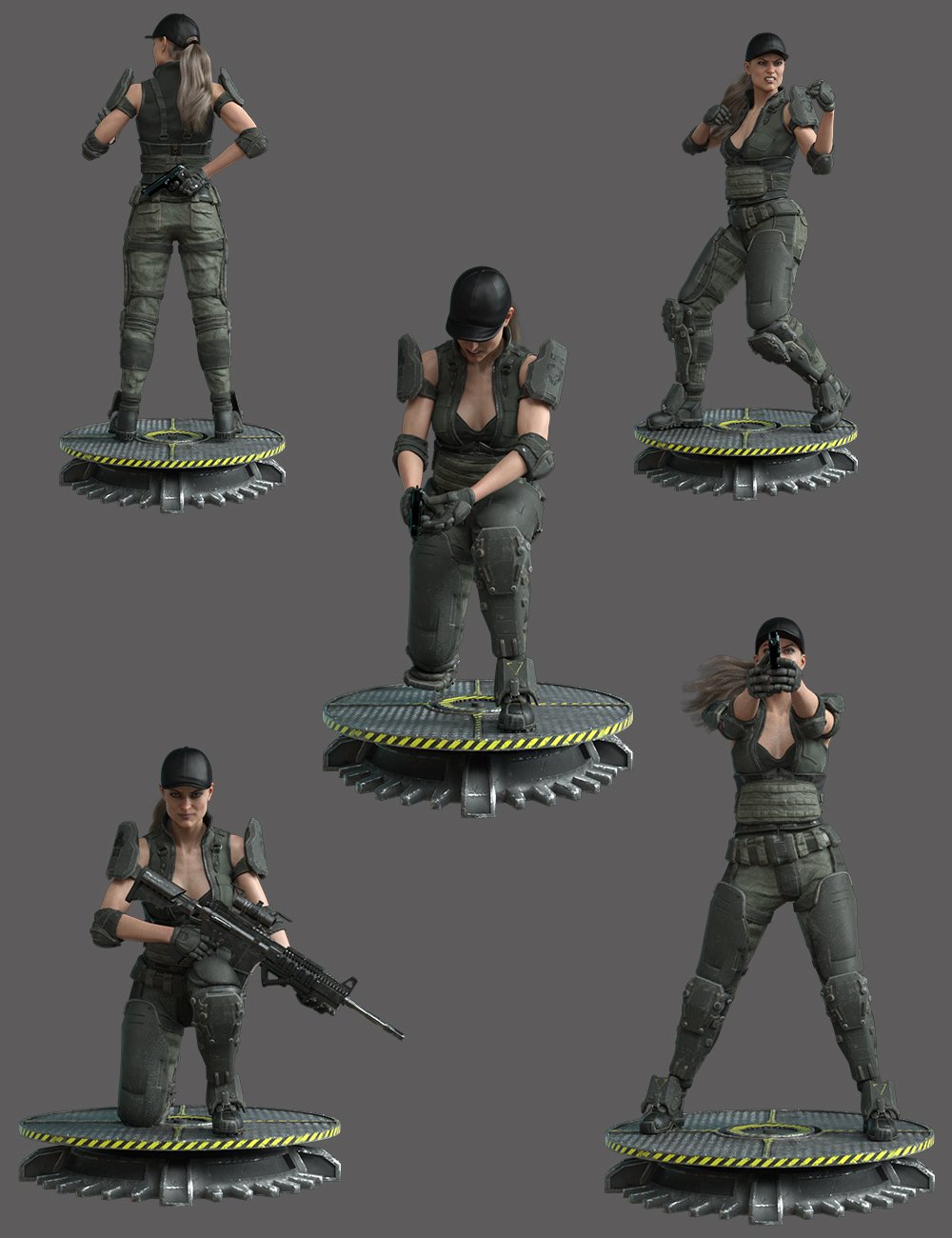 Mercenary Poses For Genesis 8 Female by: Ensary, 3D Models by Daz 3D
