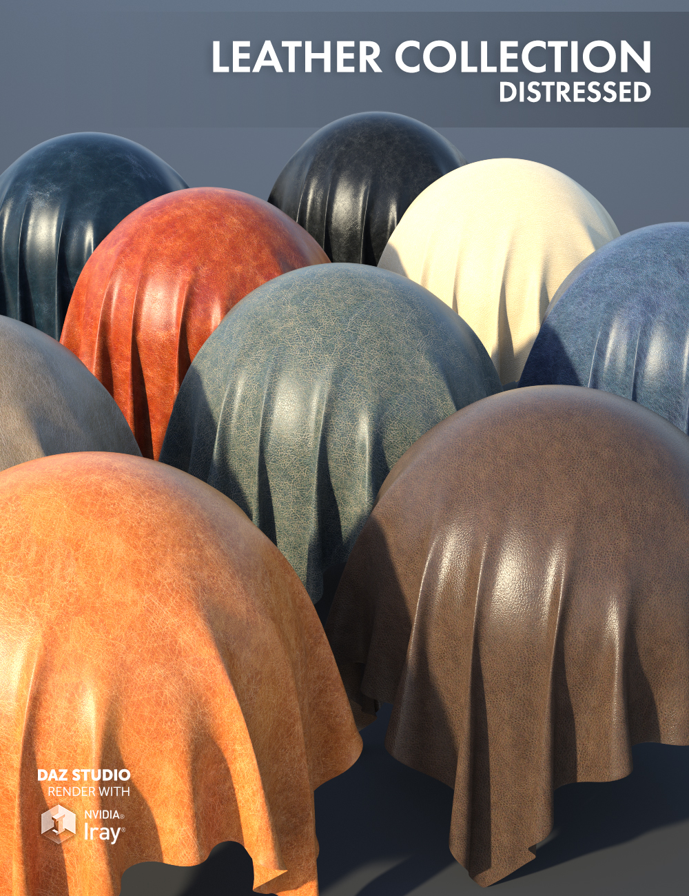 Leather Collection: Distressed by: Dimidrol, 3D Models by Daz 3D
