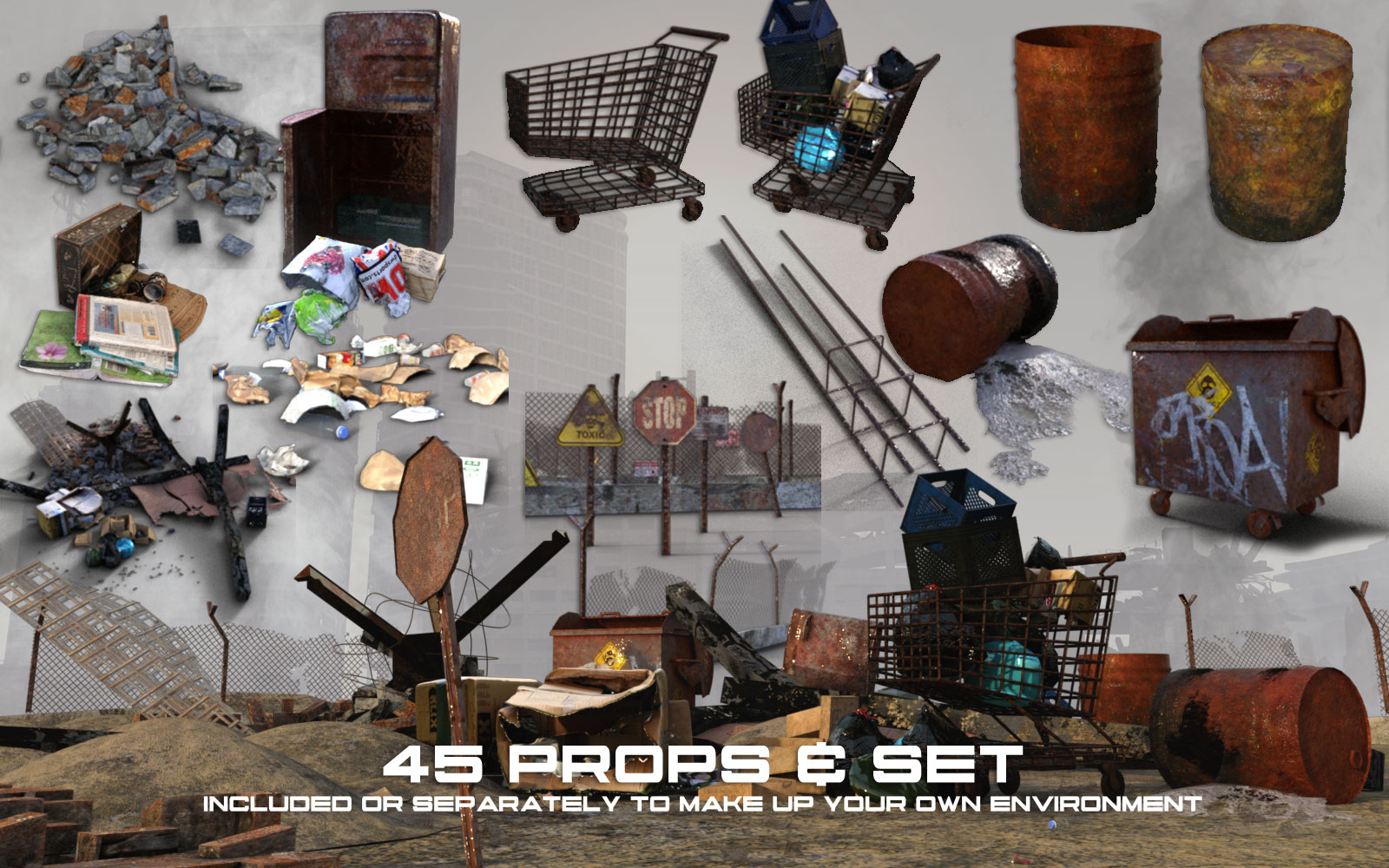 Post Apocalyptic Zone by: Ansiko, 3D Models by Daz 3D