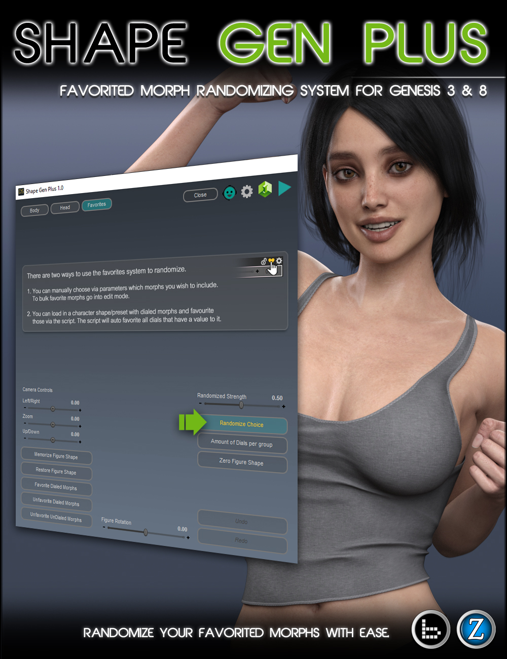 Shape Gen Plus for Genesis 3 and 8 by: Zev0bitwelder, 3D Models by Daz 3D