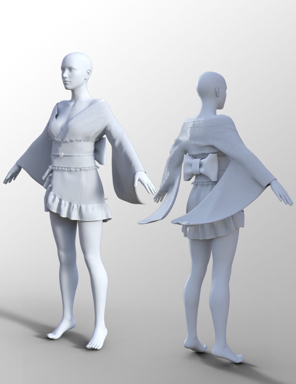 dForce Pretty Kimono for Genesis 8 Females by: kobamax, 3D Models by Daz 3D