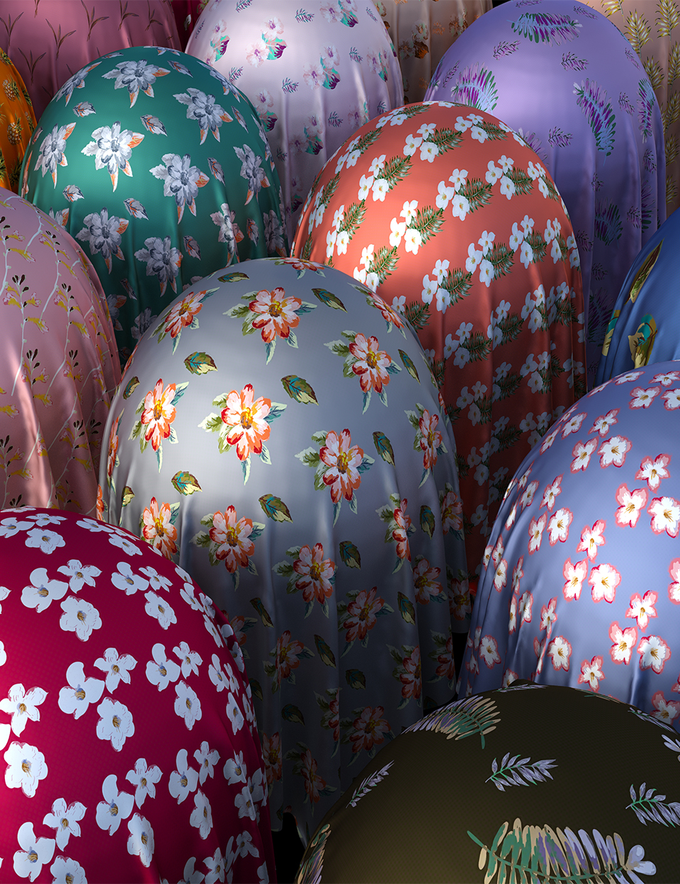 Floral Silk Fabric Iray Shaders by: Nelmi, 3D Models by Daz 3D