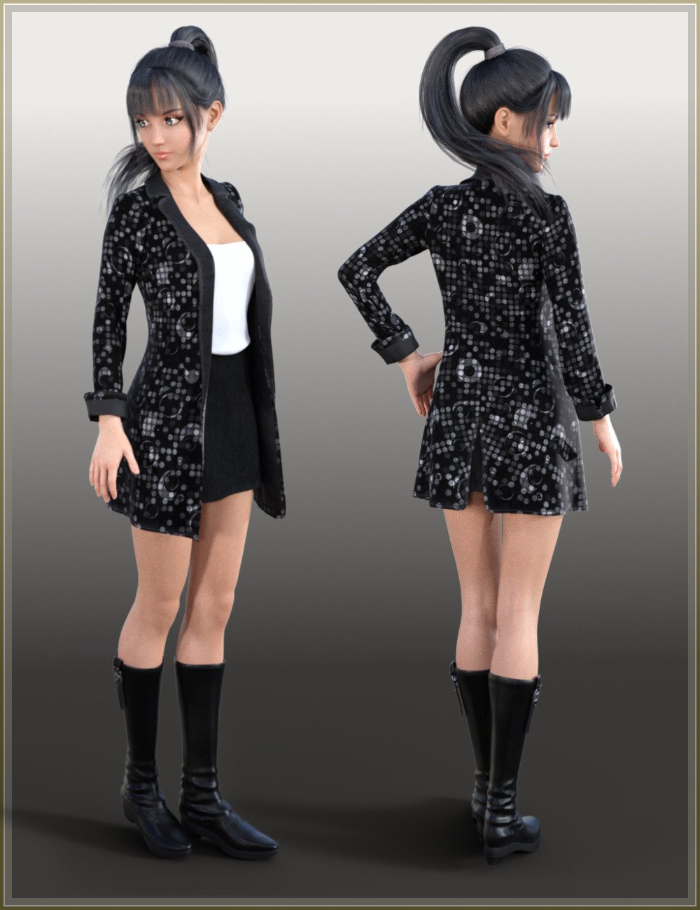 dForce Big Jacket Outfit for Genesis 8 Females by: tentman, 3D Models by Daz 3D
