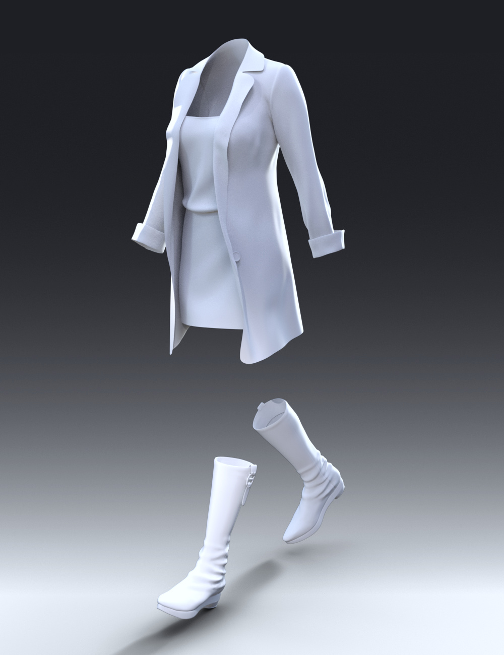 dForce Big Jacket Outfit for Genesis 8 Females by: tentman, 3D Models by Daz 3D