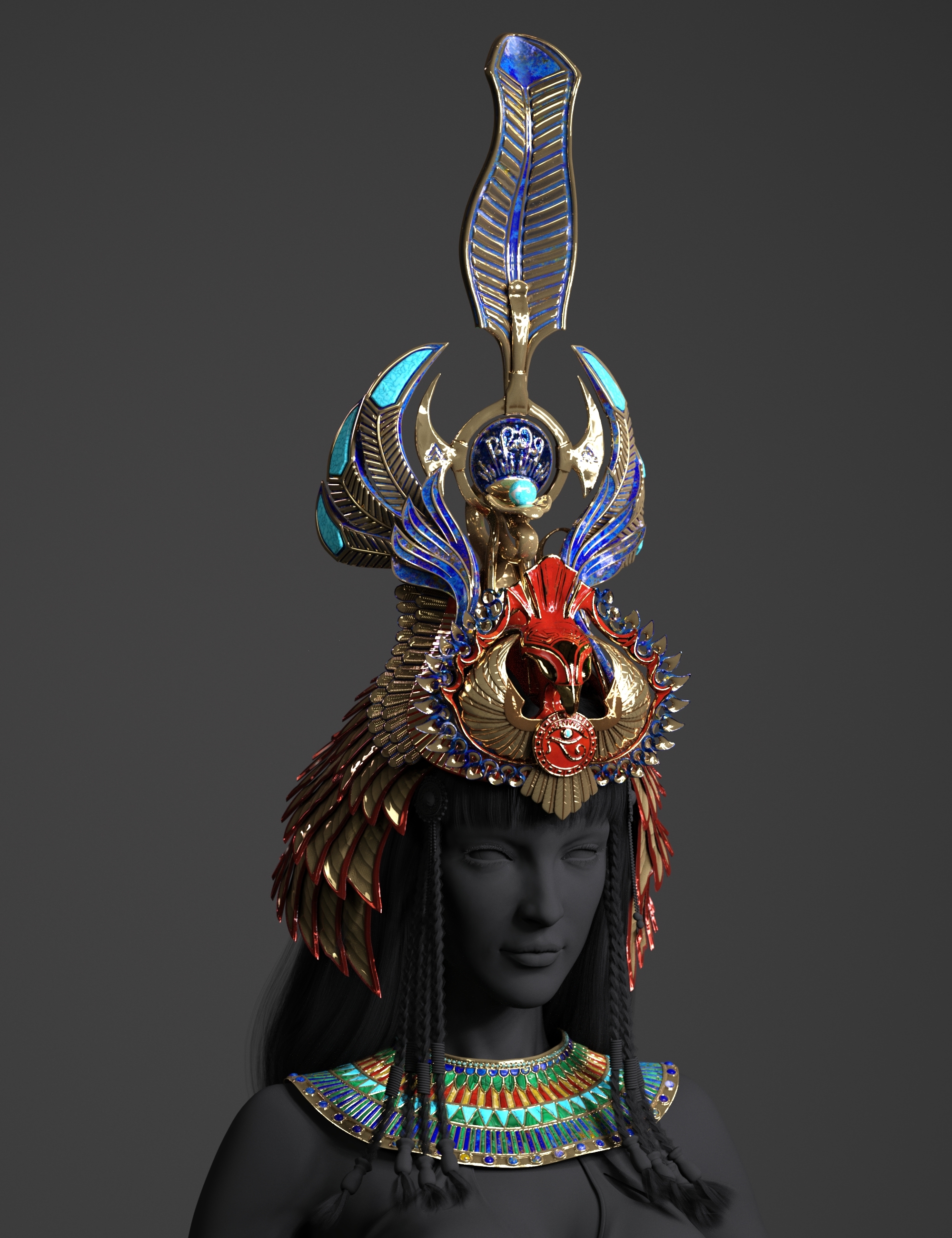dForce Queen of Egypt Outfit for Genesis 8 Females by: Barbara BrundonSadeRedCrow3DArtOdyssey, 3D Models by Daz 3D