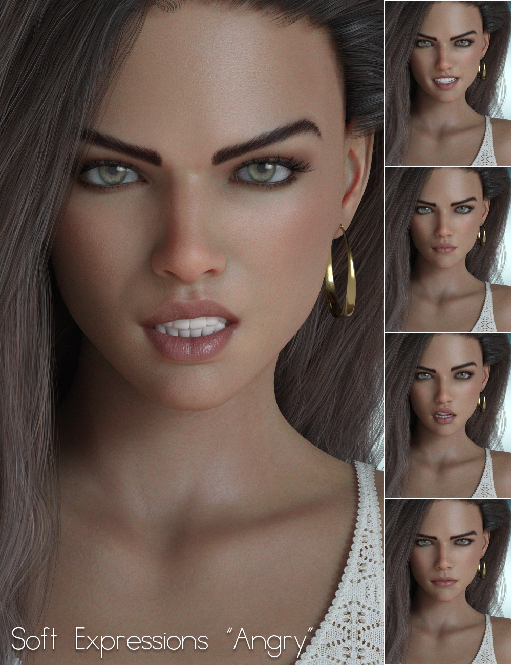 Soft Expressions Collection 2 for Genesis 8 Females by: P3Design, 3D Models by Daz 3D