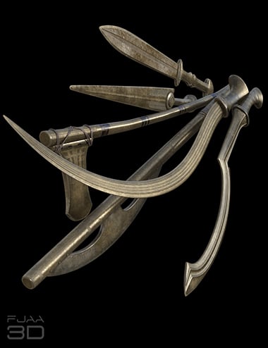 Royal Egyptian Weapons for Genesis 8 Royal Egyptian Weapons for Genesis 8 by: fjaa3d, 3D Models by Daz 3D