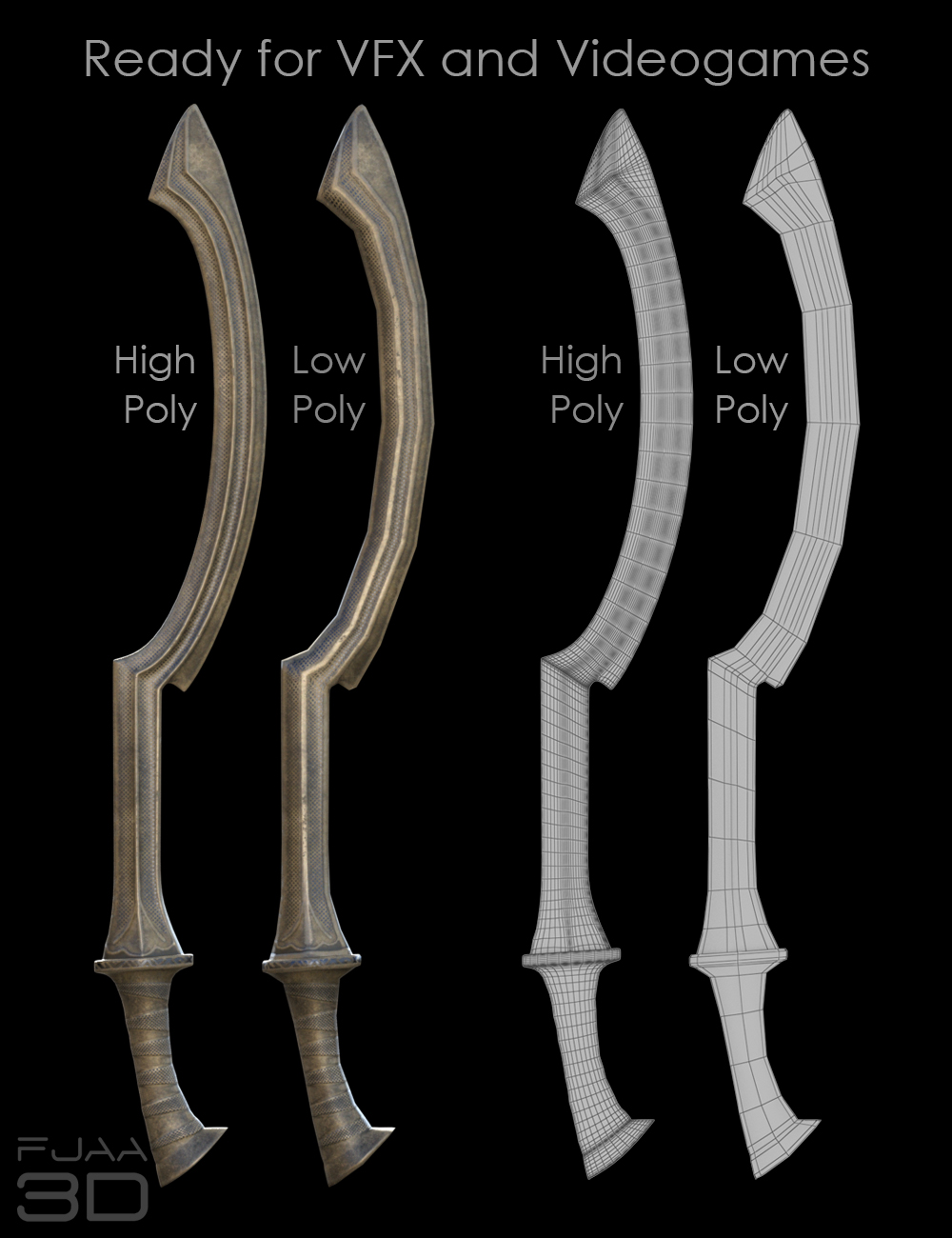 Royal Egyptian Weapons for Genesis 8 by: fjaa3d, 3D Models by Daz 3D