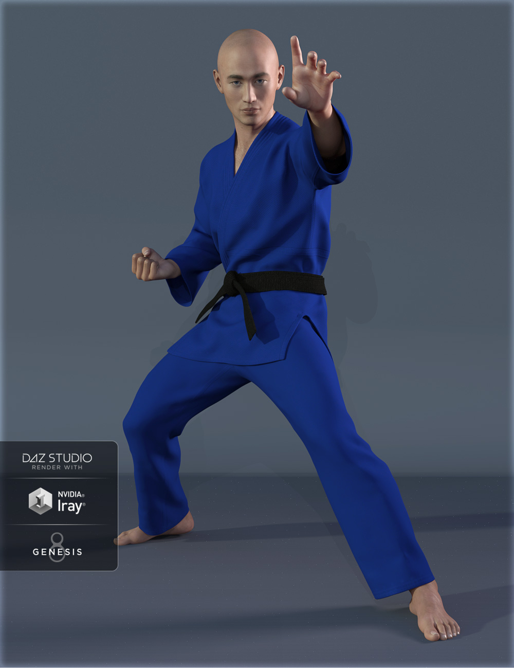 dForce HnC Judo Suit for Genesis 8 Males by: IH Kang, 3D Models by Daz 3D