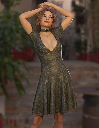 dForce Ayden Dress for Genesis 8 Females by: Nelmi, 3D Models by Daz 3D