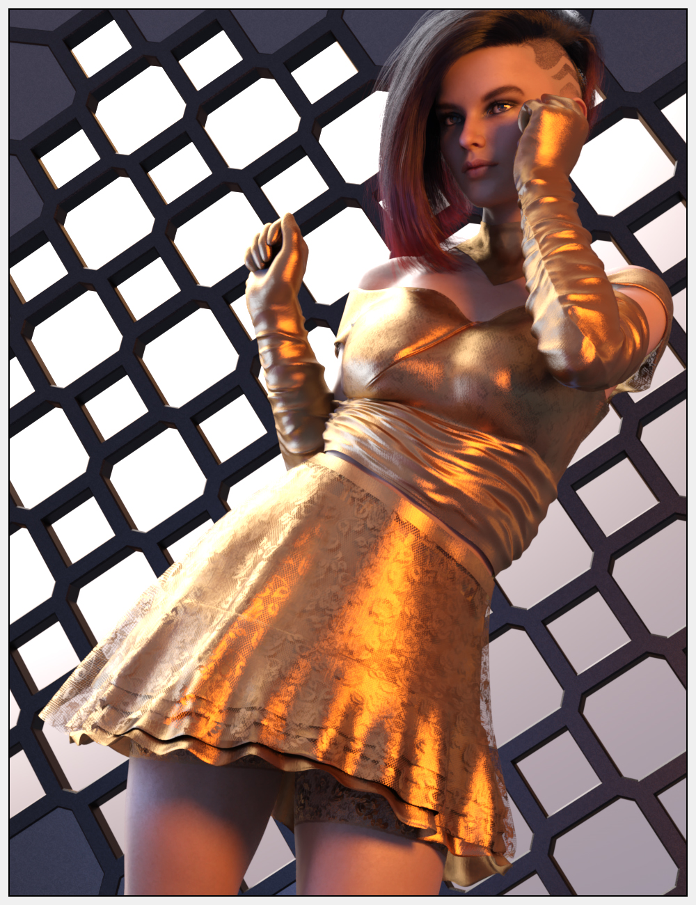 Texture Add-on for dForce Chic Party Fashion Outfit by: Nathy DesignSade, 3D Models by Daz 3D