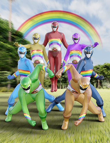Rainbow Ranger Outfit for Genesis 8 and 8.1 by: Jerry Jang, 3D Models by Daz 3D